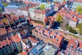 Morning autumn view of the ramparts Warsaw`s Old Town