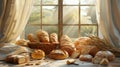 The Morning Bakery Display.AI generated image Royalty Free Stock Photo