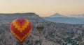 Morning balloon ride over Cappadocia Royalty Free Stock Photo