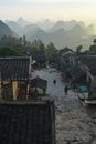 Morning beautiful karst scenery of China Yao Village