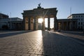 sunrice in the morning, famous Brandenburg Gate in Berlin, Germany