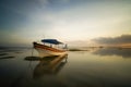 Morning Boat at Karang Beach, Indonesia