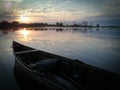 Morning Boat in pool Sunrise