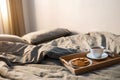 Morning. Breakfast in the bed Royalty Free Stock Photo