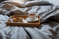 Morning. Breakfast in the bed Royalty Free Stock Photo