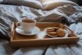 Morning. Breakfast in the bed Royalty Free Stock Photo