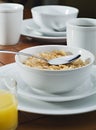 Morning breakfast cereal and coffee Royalty Free Stock Photo