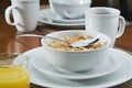 Morning breakfast cereal and coffee Royalty Free Stock Photo