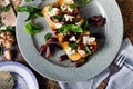 Fresh tomato bruschetta with blue cheese