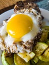 Morning Breakfast Lamb And Egg With Zucchini Royalty Free Stock Photo
