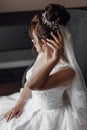 Morning of the bride. Preparing the bride. Royalty Free Stock Photo