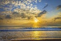 Bright sunrise on the beach in Nha Trang city - Vietnam