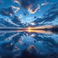 Morning canvas Clouds undergo a mesmerizing time lapse by the lake Royalty Free Stock Photo