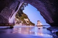 Morning at Cathedral Cove near Hahei, New Zealand Royalty Free Stock Photo