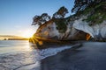 Morning at Cathedral Cove near Hahei, New Zealand Royalty Free Stock Photo