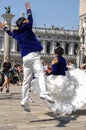 Wedding Couple on San Marco Square in Venice Royalty Free Stock Photo