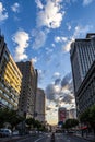 Morning in the city, morning view of Comrade Street, Changchun, China Royalty Free Stock Photo