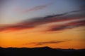 Morning clolor with clouds in prairie in Wulanbutong in Inner Mongolia Royalty Free Stock Photo