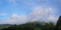 Morning clouds and mists at the Lescun circus, Pyrenees Royalty Free Stock Photo