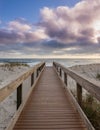 Morning Clouds Over Boardwalk Access to Florida Beach Royalty Free Stock Photo