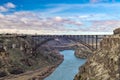Morning clouds over the Prine Bridge near Twin Falls Idaho above the snake river Royalty Free Stock Photo