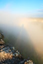 Morning cloudy view from mount top