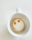 Morning coffe cup with smilling face Royalty Free Stock Photo