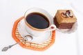 Morning coffee and biscuit cake Royalty Free Stock Photo