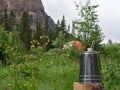 Morning Coffee While Camping in the Mountains