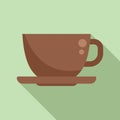Morning coffee cup icon flat vector. Work time Royalty Free Stock Photo