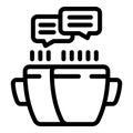 Daily morning coffee icon outline vector. Cups drinks