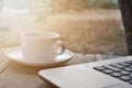 morning coffee with laptop Royalty Free Stock Photo