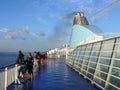 Morning at deck of cruise ship - Moby lines