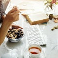 Morning Eating Breakfast Keyboard Book Concept