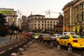 Morning and evening rush hour, stopped cars and heavy traffic on the main boulevard of Bucharest, Romania, 2020 Royalty Free Stock Photo