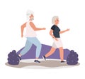 Morning exercises and body praxis concept, simple flat vector illustration on white background. Activities elderly