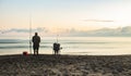 Morning fishing trip with a view Royalty Free Stock Photo