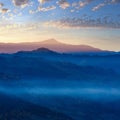 Morning fog in autumn Carpathian