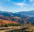 Morning fog in autumn Carpathian