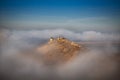 Morning fog on the banks of the Dniester. Landscapes of Ukraine Royalty Free Stock Photo