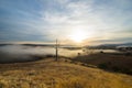 Morning fog in Goulburn River valley in Victoria, Australia Royalty Free Stock Photo