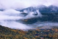 Morning fog in hemu village, xinjiang