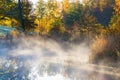 Morning fog by the lake Royalty Free Stock Photo