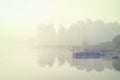 morning fog lake Royalty Free Stock Photo