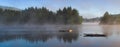 Morning Fog on a Lake (Panorama) Royalty Free Stock Photo