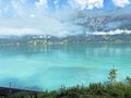 Morning fog and low clouds over Lake Brienz - Canton of Bern, Switzerland / Morgennebel und tiefe Wolken ÃÂ¼ber dem Brienzersee Royalty Free Stock Photo