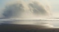 Morning Fog: A Motion Blur Panorama Of Nat Young Facing The Ocean