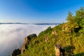 The morning fog and mountains Royalty Free Stock Photo