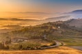 Morning Fog over Tuscan Countryside Royalty Free Stock Photo