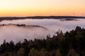 Morning fog over water and islands Royalty Free Stock Photo